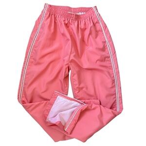 Vintage 90s Women’s Pink Swishy Track Pants Size Small Studio Works Ankle Zip